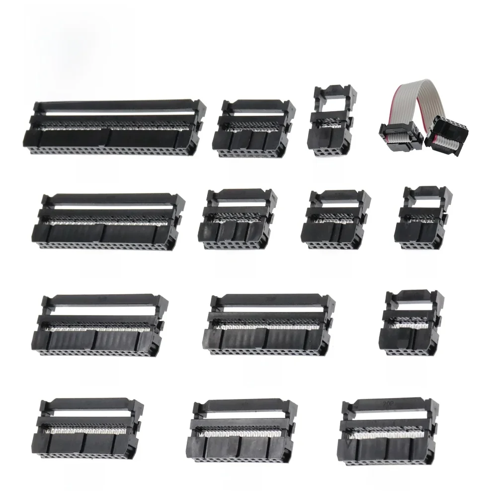 FC-6P FC-8P FC-10P FC-14P FC-16P Do FC-40P Gniazdo IDC 2x5 Pin Dwurzędowe Raster 2,54mm Złącze IDC 10-Pinowe Gniazdo Kablowe — zdjęcie 2