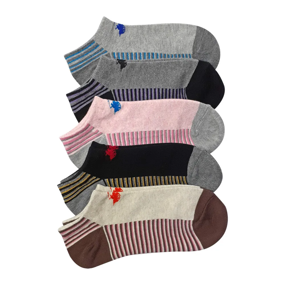 Beverly Hills Polo Club Women's Color-Blocked Logo Sneaker Socks (5 Pairs)