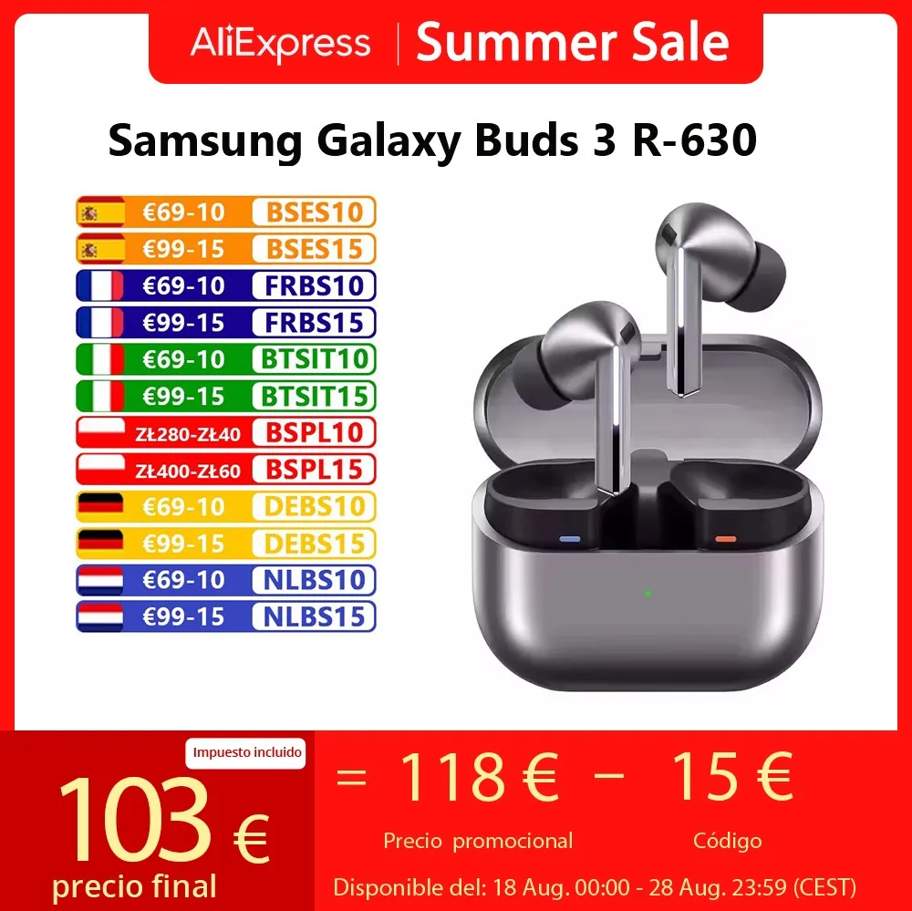 Samsung Galaxy Buds 3 Pro SM-R630 Cuffie wireless 360 Audio Galaxy AI Rumore attivo Hi-Fi TWS Auricolare Bluetooth 5.4 Auricolari