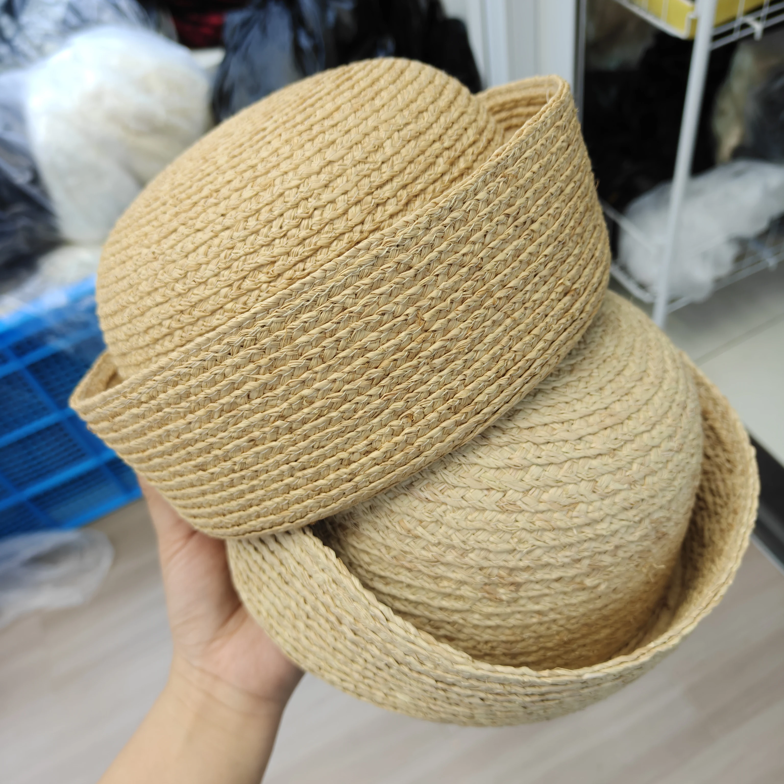 Nature Straw Pill Box Hat women hat raffia Vintage Artist Hat Hand Woven Vintage Church Hat Parties beach caps 6epeT MopauKa view 2