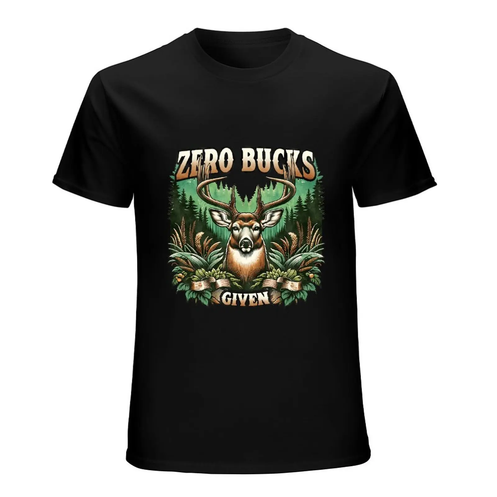 Buck Around Retro Country Hunter Deer Shotgun Black T Shirt Mens Casual Outdoor Sports Basic Short Sleeve