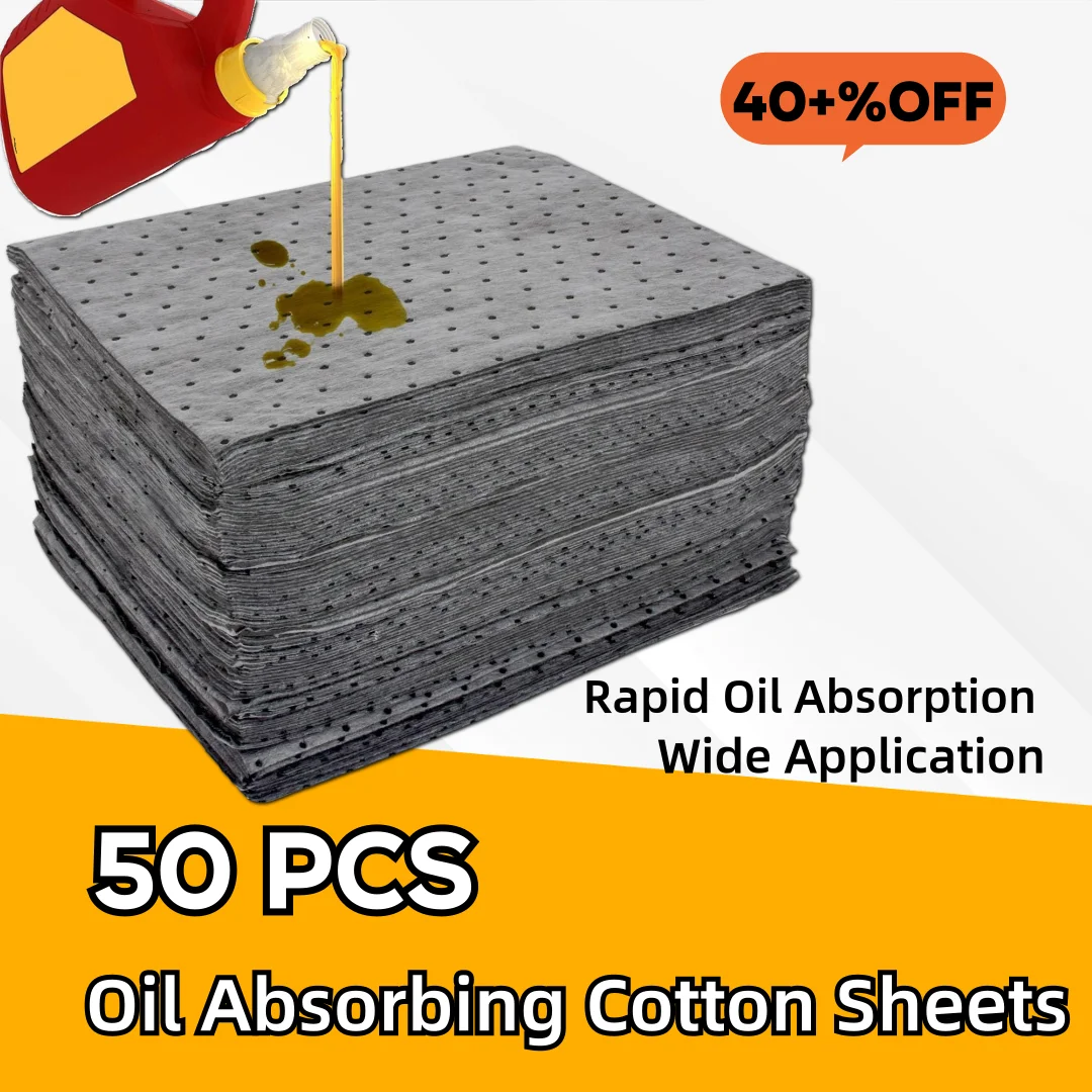 

50Pcs Oil Absorbent Pad Water Absorbent Mat Replacement Oil Maintenance Mat for Garage Home Basement Restaurant Range Hood