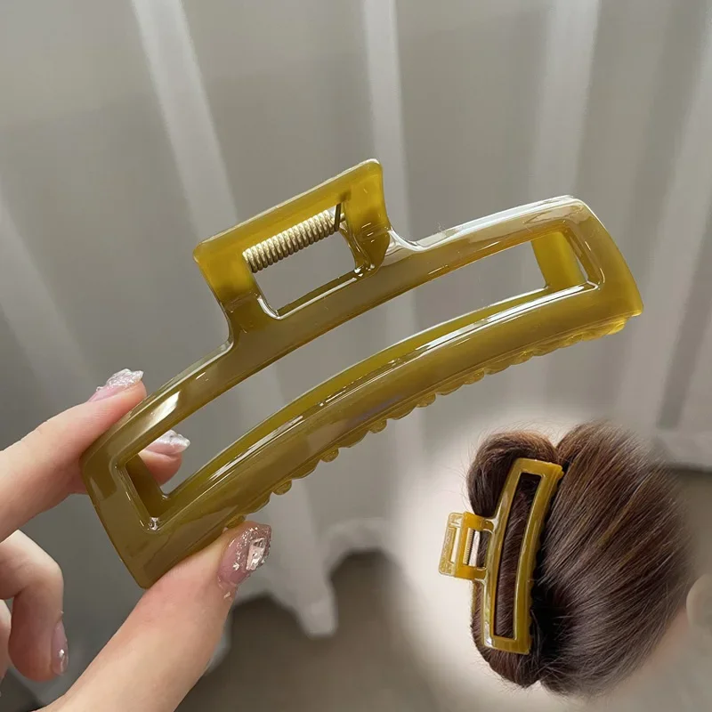 Pinces à cheveux pour femmes et filles, Barrettes surdimensionnées, porte-queue de cheval carré solide, pinces à cheveux en crabe, accessoires de mode