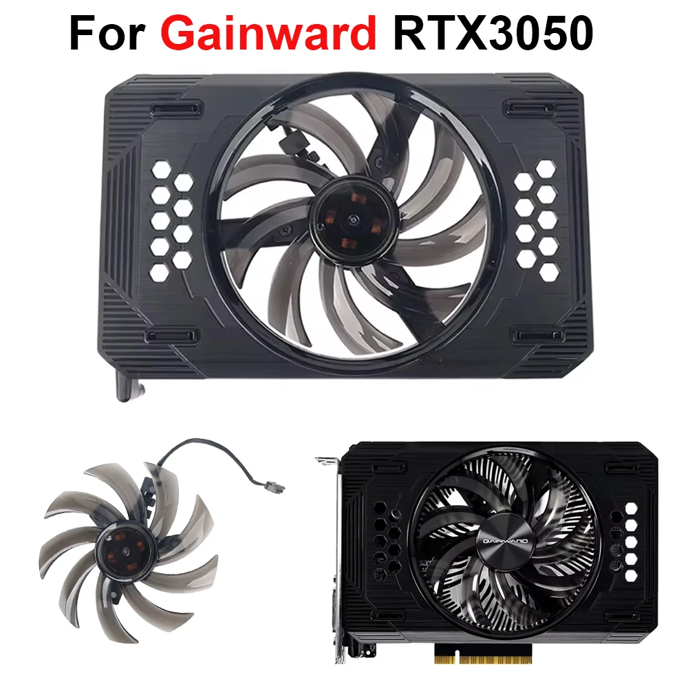 GPU Cooling Fan Assembly Replacement With Cover For Gainward RTX3050 Graphics Card Fan Repair Parts
