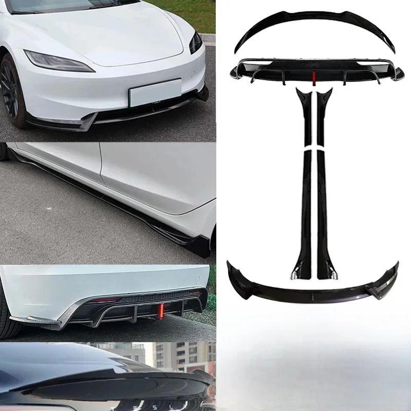 Zestawy Body Kitów, Listwy Zderzakowe, Dyfuzory, Spojlery Tuningowe do Tesli, Akcesoria, Czarny Połysk/Mat, Do Tesli 2023-2024+ Highland Model 3 — zdjęcie 2