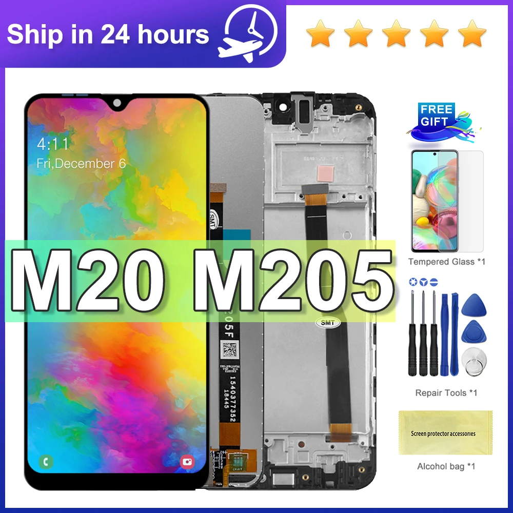 6.3\'\' M20 lcd For Samsung Galaxy M20 2019 SM-M205 M205F M205G/DS LCD Display Touch Screen Digitizer Assembly Replace