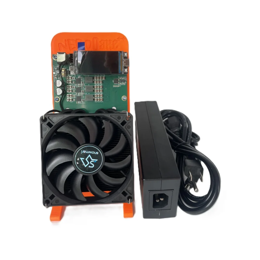 Bitaxe Nerdqaxe ++ 4.8T Bitcoin Miner 4.8TH/s 80W ASIC BTC Solo آلة التعدين 4 × BM1370 رقاقة مفتوحة المصدر التشفير التعدين مع الطاقة