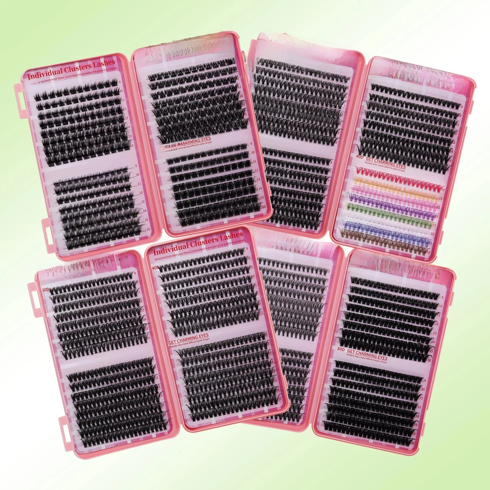 Lash Clusters book DIY Eyelash Extensions Clusters Lashes book D Curl LASH Mega Volume Individual Lashes Eyelash Clusters Extens — zdjęcie 2