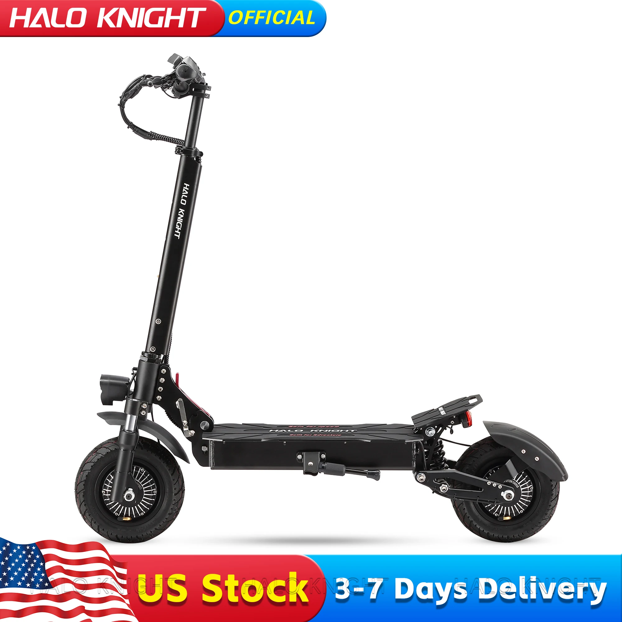 

HALO KNIGHT T104 Adult Electric Scooter 2400W Dual Motor Powerful 65KM/H Fast E Scooter 52V 21Ah Cheap Foldable US Kick Escooter