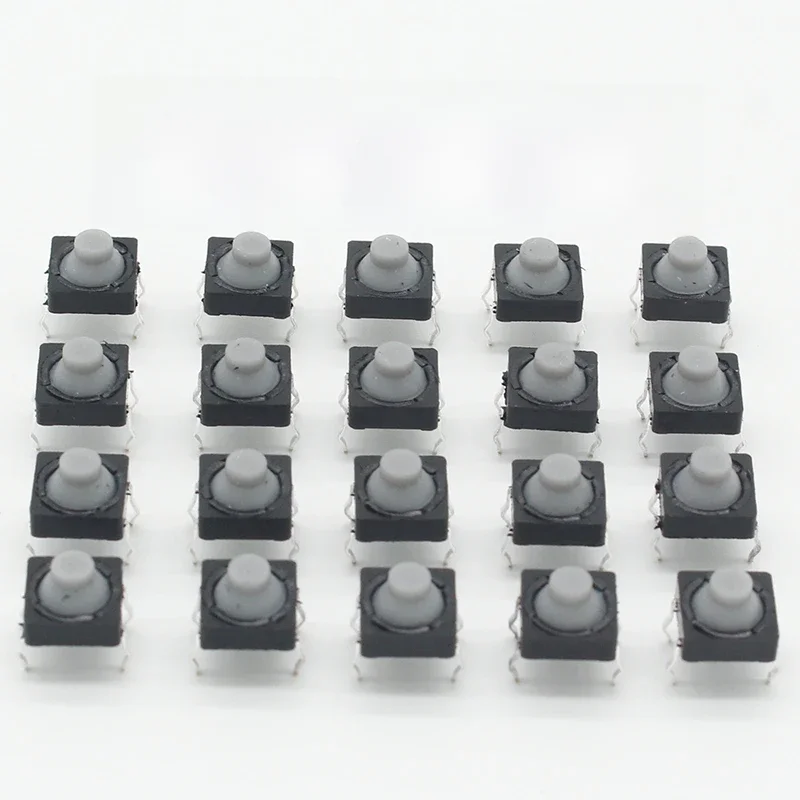 20 sztuk/partia 8x8x5MM 4PIN G77 przewodzący silikon bezdźwięczny dotykowy takt Push Button mikroprzełącznik samoresetujący — zdjęcie 2