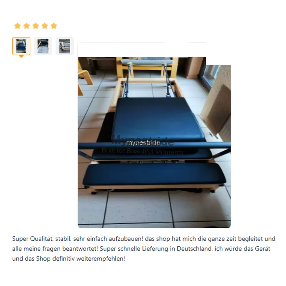 Dai alla tua curiosità in materia di Pilates un punto di partenza. | Tappezzeria in acero, bianca | Reformer Pilates / Letto Pilates / Reformer Pilates