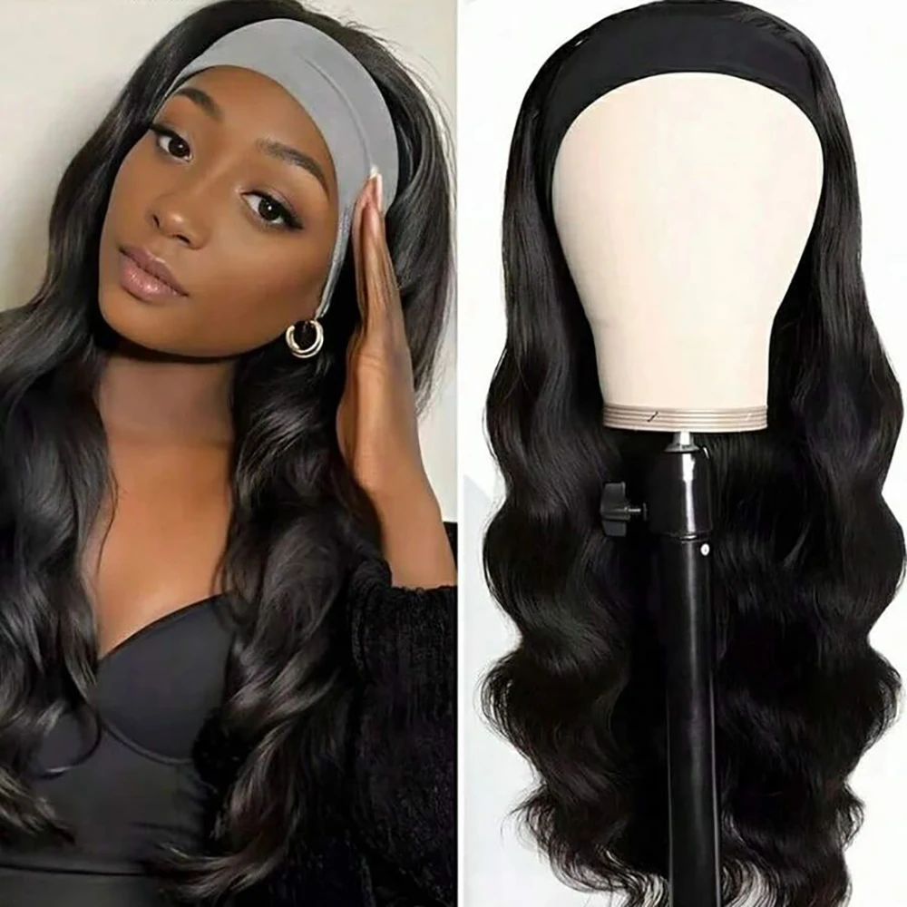 

Парики с повязкой на голову, человеческие волосы, бесклеевые объемные волны, повязка на голову, парик из человеческих волос, бразильские девственные человеческие волосы, повязка на голову, парик для чернокожих женщин