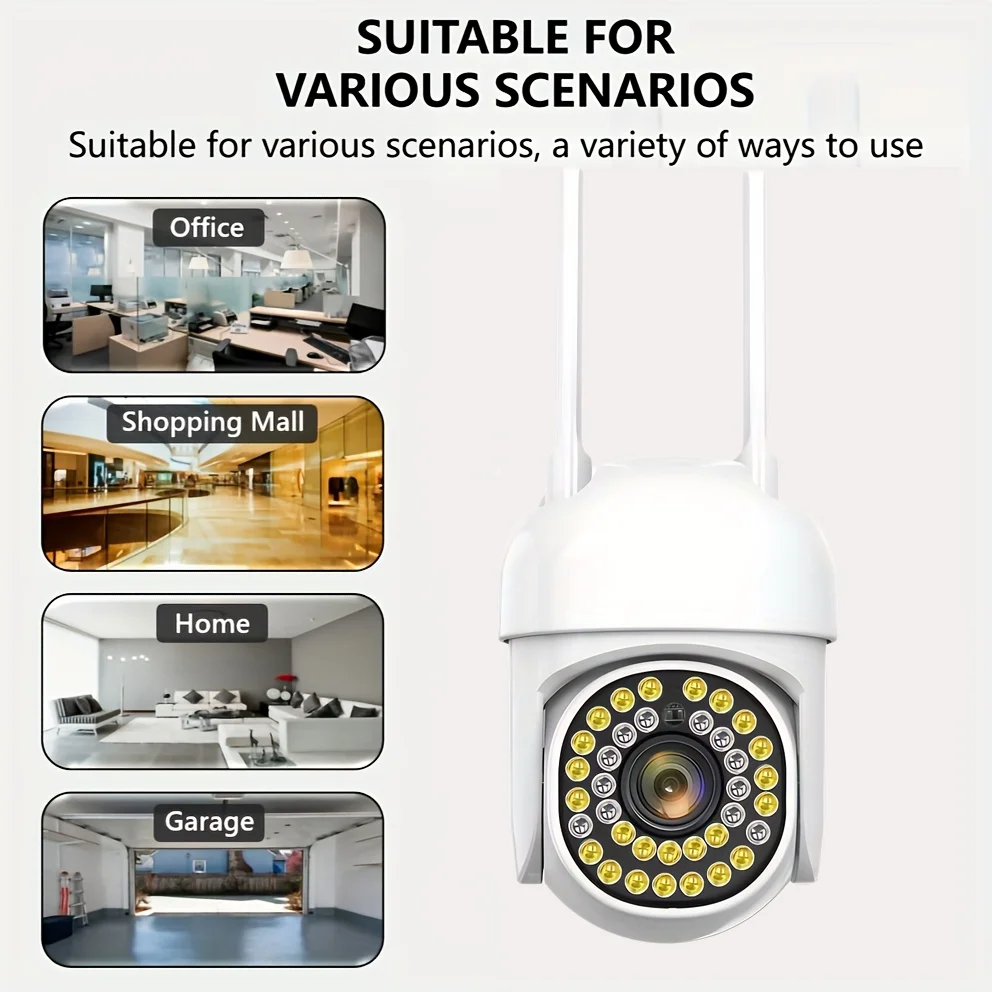 1 2.4 جيجا هرتز كاميرا أمان WiFi في الهواء الطلق/داخلي PTZ تتبع تلقائي الصوت كامل اللون للرؤية الليلية كشف الإنسان مراقبة الفيديو #6