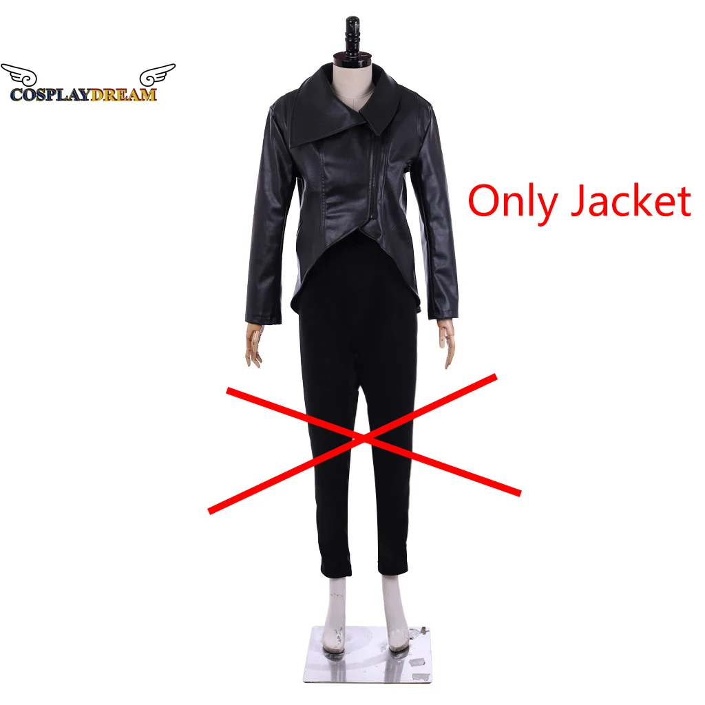 

Once Upon a Time Emma Swan Cosplay Costume Emma Swan Cosplay Black PU Leather Jacket Women Casual Leather Jacket Halloween Coat