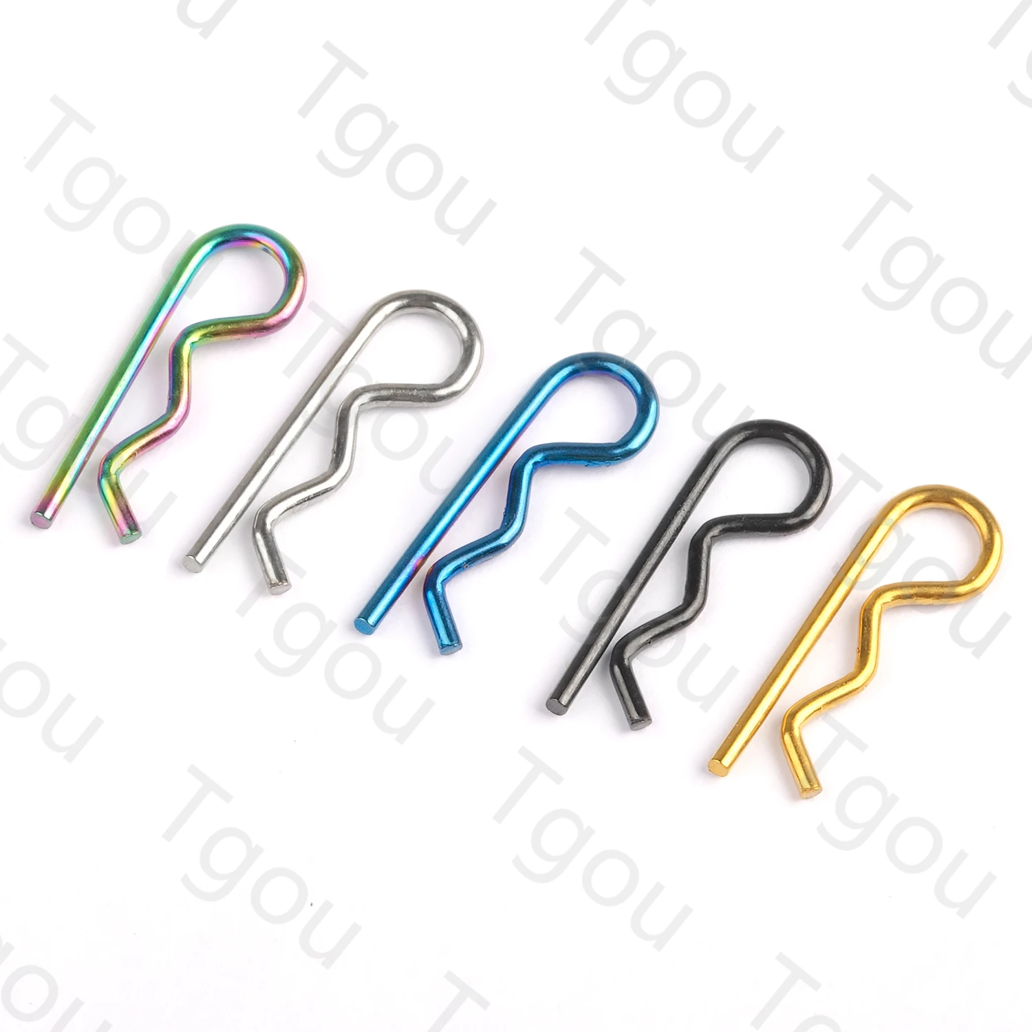 Tgou Titanium R-Type Spring Cotter Pin 1mm Wave Shape Split Clip for Motorcycles Bicycles