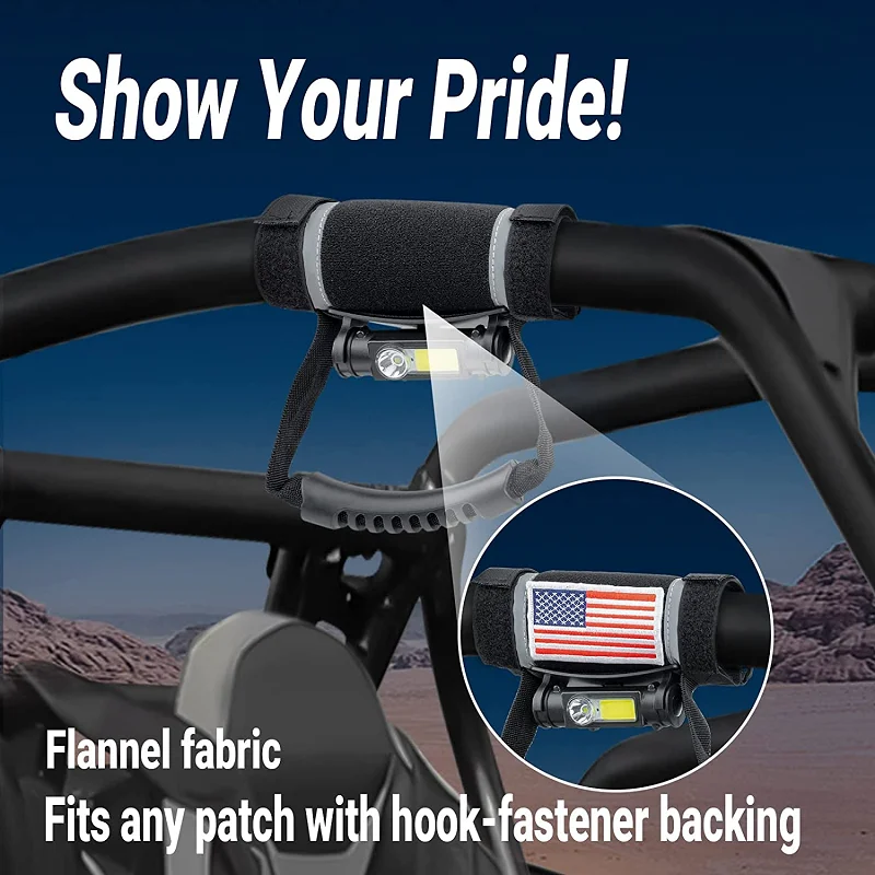 Roll Bar Grab Handles Grip with Removable LED Interior Dome Light For UTV ATV Polaris RZR Can Am for 1.5“-2.3