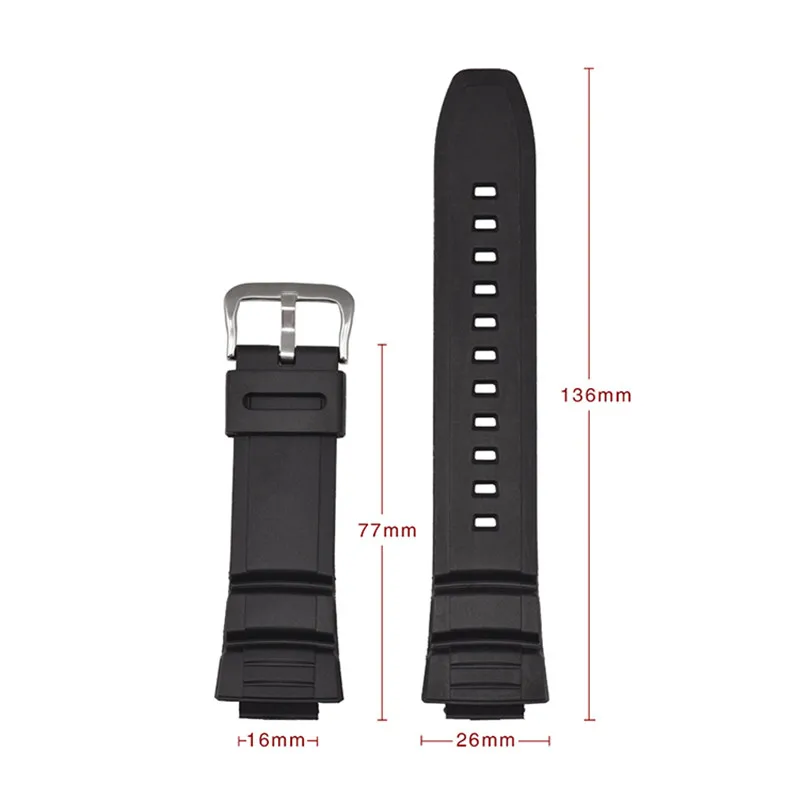 Resin Strap For Casio MCW-100H/110H/W-S220/HDD-S100 WV-200/AE-2000/2100 16mm Sports Waterproof Watch Accessories