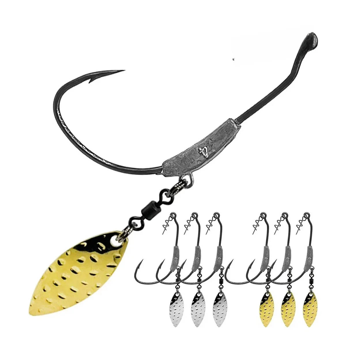 Crochet lesté avec verrouillage torsadé, crochet à ressort Superline, appât de natation, crochet de pêche avec goupille Twistlock