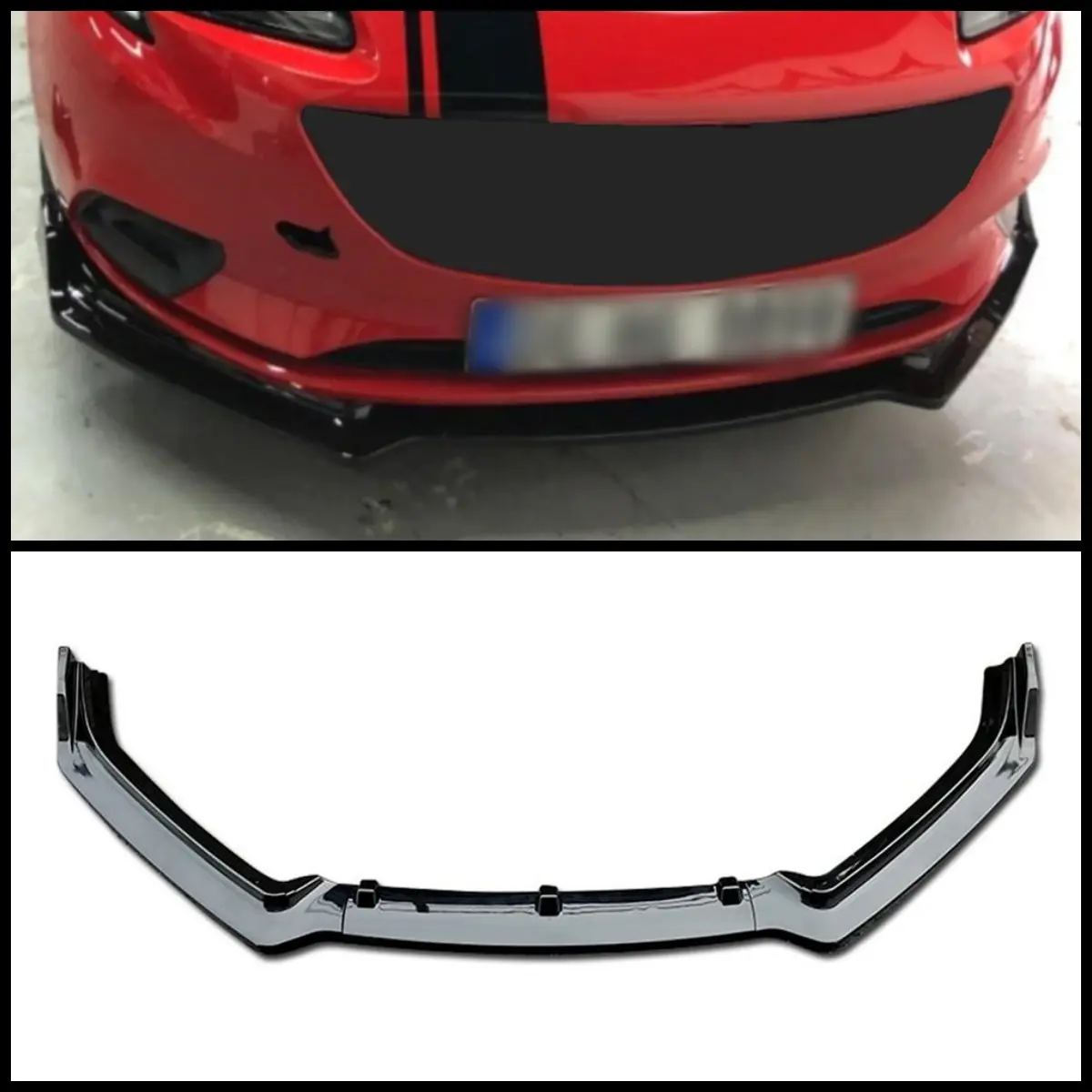 For Opel Corsa E Front Bumper Lip Body Kit Spoiler Splitter Diffuser Lip 3pcs High Quality ABS Plastic Professional Universal