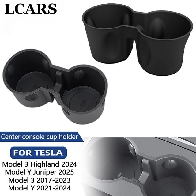 Dla Tesla Model 3/Y/3 Highland 2024/Y Juniper 2025 Centralne sterowanie ogranicznikiem kubka na wodę Stały uchwyt na napoje Akcesoria do wnętrza samochodu