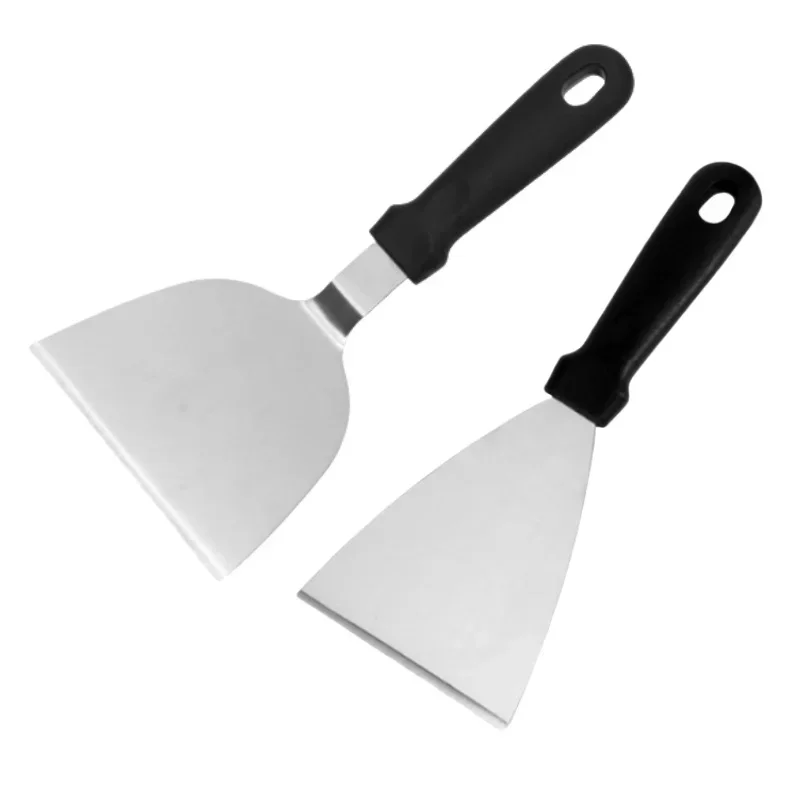 Spatule à hamburger en acier inoxydable, grattoir à crêpes, idéal pour barbecue