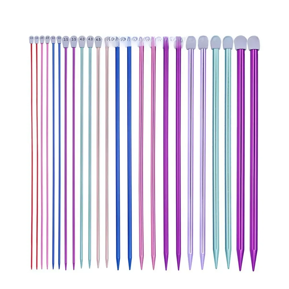 Épingles droites en aluminium à pointe unique pour écharpe, éviers grossiers, outil de tissage bricolage, pull long, 35cm, 2.0-12mm, 2 pièces par ensemble