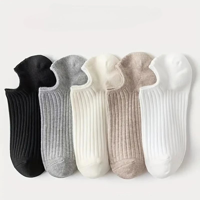 24 pares de meias respiráveis de corte baixo, meias invisíveis de cor mista de material de fibra, adequadas para esportes de outono e inverno