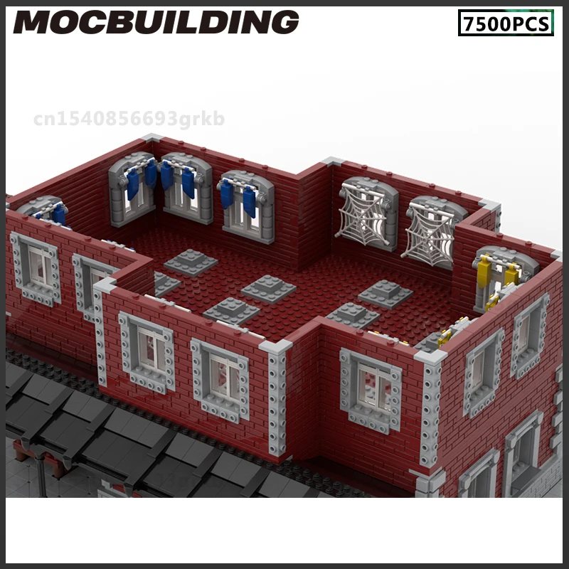 MOC Building Blocks Village Railroad Station Train Railway Platform DIY Bricks Model Christmas Gifts Assembled Toys Collection