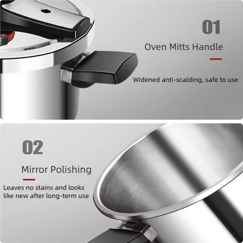 304 스테인레스 스틸 압력솥의 견고한 모습