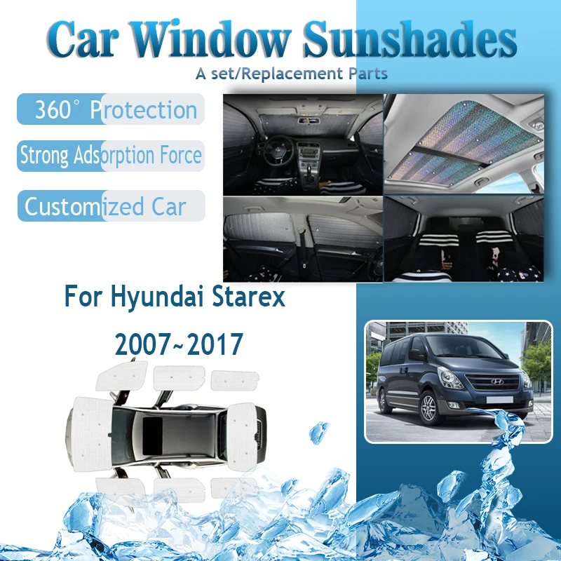 For Hyundai H-1 Starex Huiyi iMax 2007~2017 Car Sunshade Covers Sunscreen Window Pad Sun Shade Windshields Visor Car Accessories