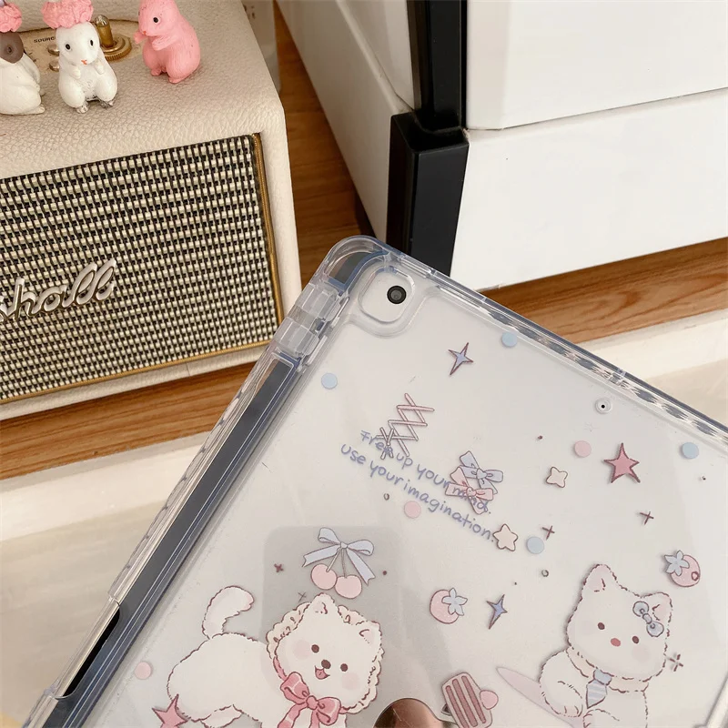 Cute Puppy Case for Apple iPad Air 2024 13 inch Pro 11 12.9 inch Air 5/4 10.9 10th 7/8/9 10.2 10.5\'\' Mini 6 Cover with Pen Slot