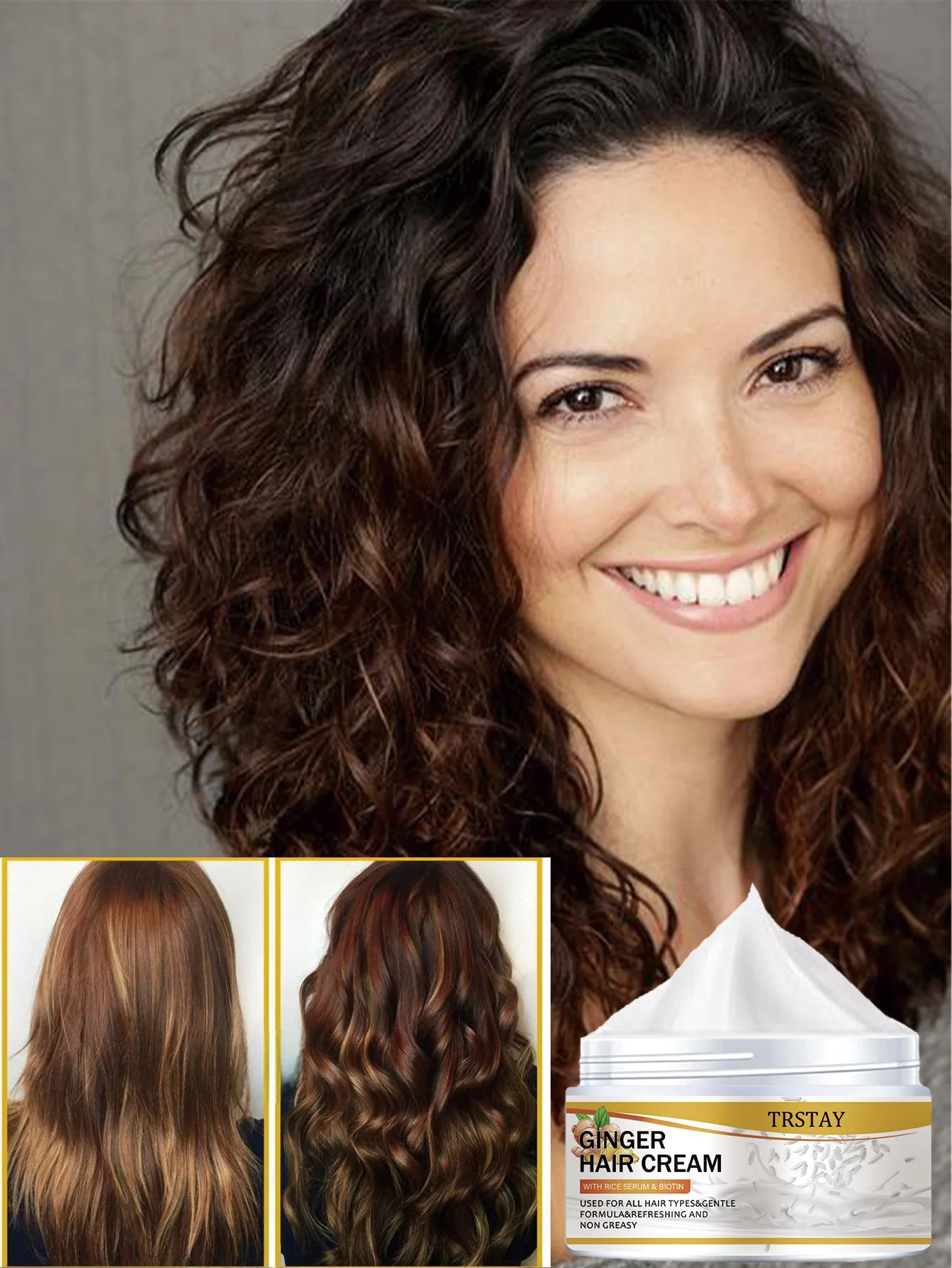 Hair Ginger Cream, Smooth Hair, Long Lasting Moisturizing Scalp, Five Specifications, Easy To Carry For Travel Hair Care Cream - Image 2