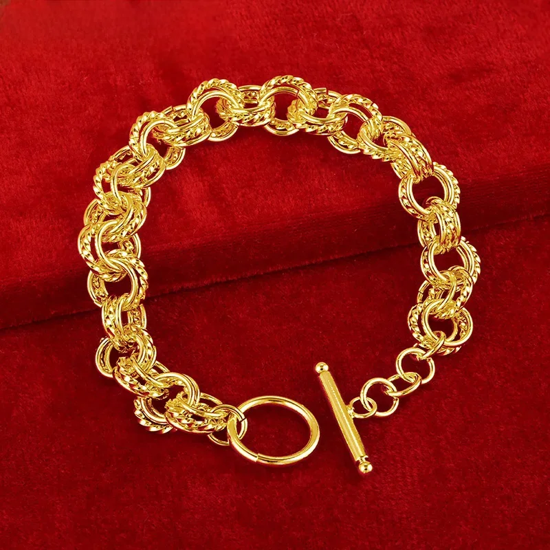 Shstone 24 Karat Gold trend iges Armband für Frau Mann Geburtstags feier Hochzeit Verlobung Mode
