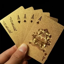 24K Gold Foil Playing Cards Deck - Perfect For Poker, Practical Jokes & Party Gifts!Christmas, Halloween, Easter,Thanksgiving Gi