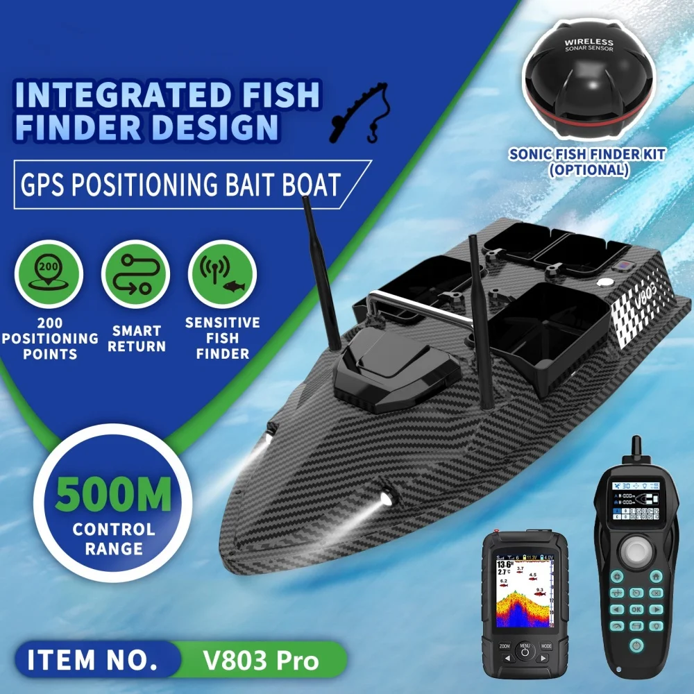 sonar and gps fish finders Portable Castable Finder Wireless Sensor Kayak Fish Finder The wireless Flytec V803 Pro Built-in Sonar