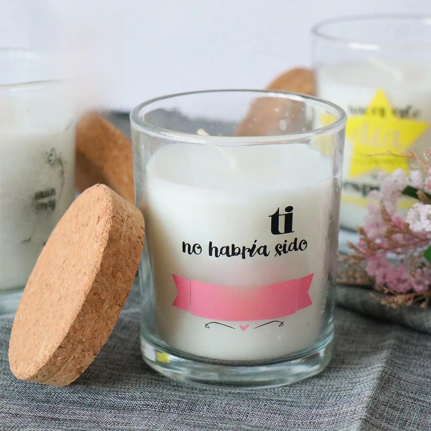 Frase especial Crystal Candles, 3 modelos diferentes, Guest Gift Candles, Batizado Memórias,