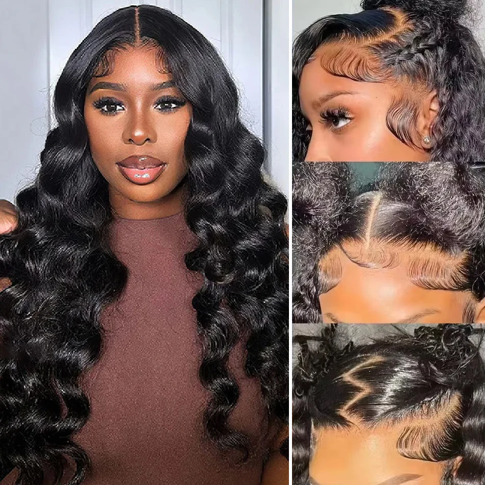 Loose Deep Wave Lace Front Wig 13x4 HD Transparent Glueless Human Hair Wigs for Women Pre-Plucked Elegant Curly Style Wigs image 2