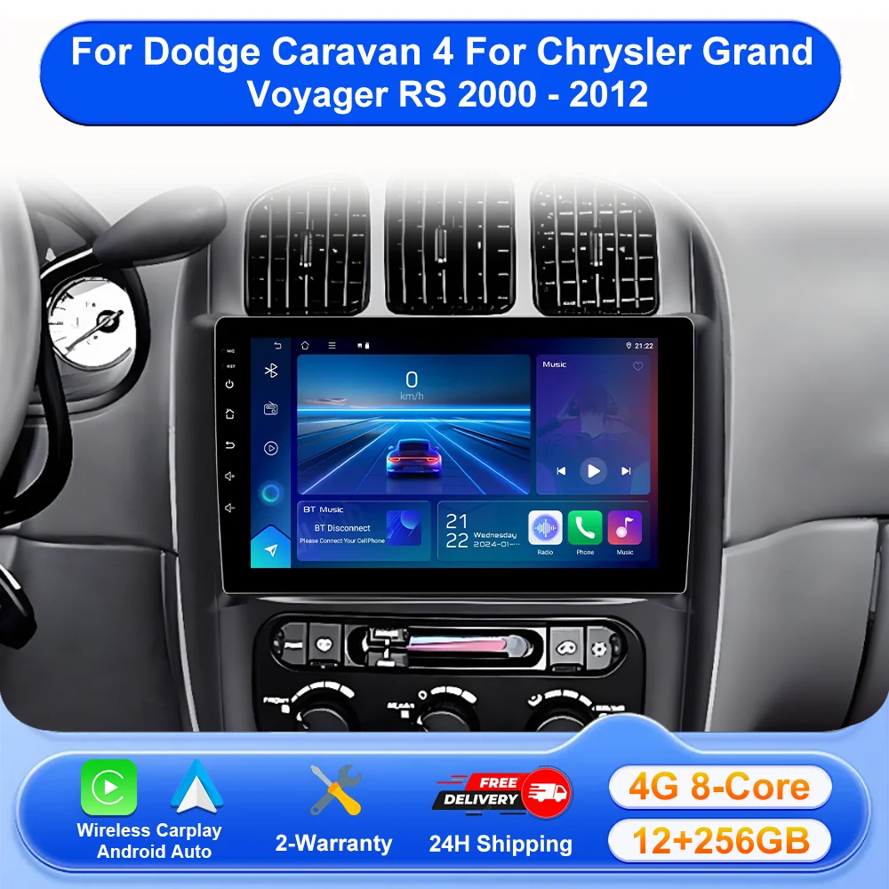 Android 16 para Dodge Caravan 4, para Chrysler Grand Voyager RS 2000-2012, Radio de Auto con Carplay Inalámbrico, Multimedia, Video y Herramientas