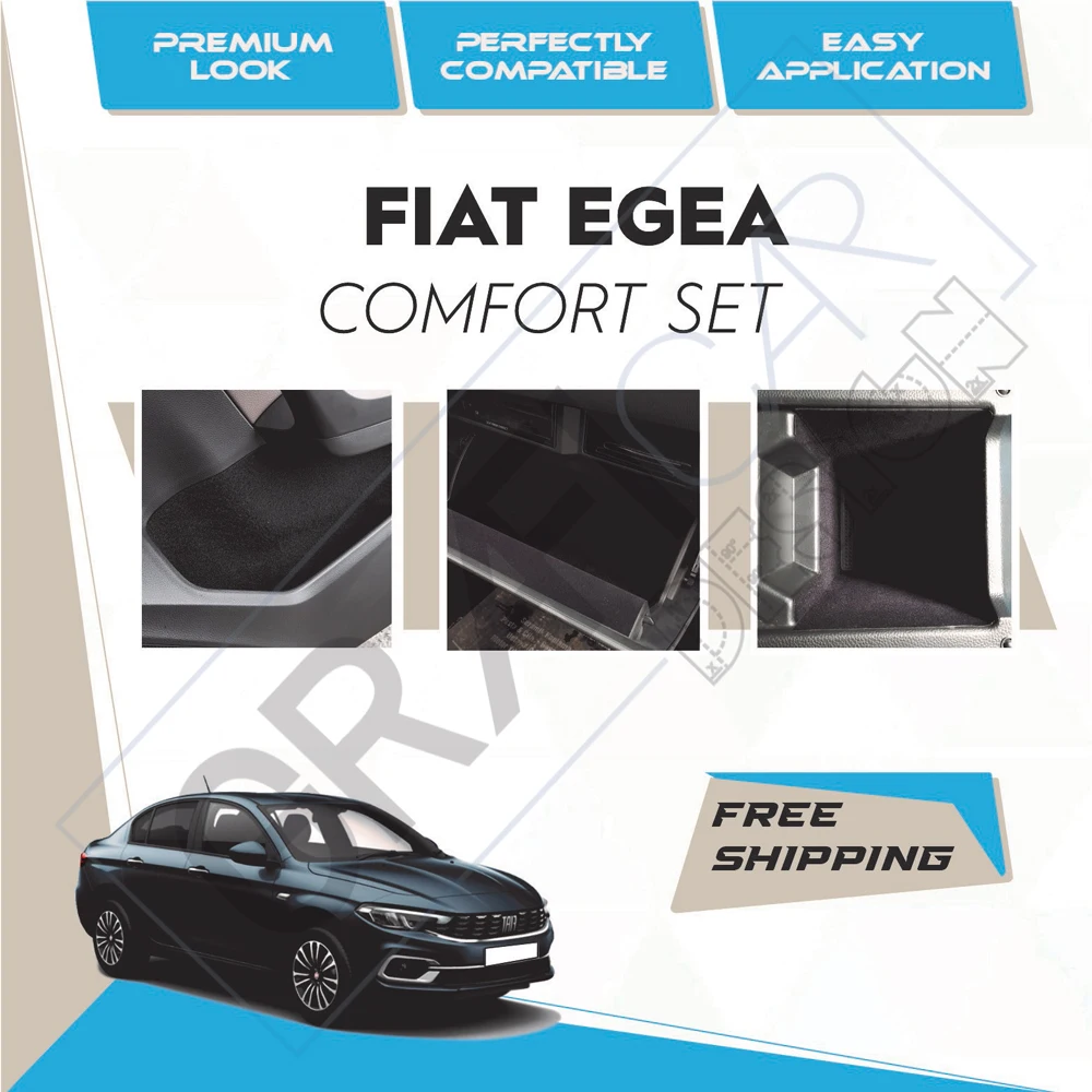 Fiat Tipo Cross Comfort Set-Ready Fabric Coating In-Car Accessory Self-Adhesive Insulation Effective Coating Set