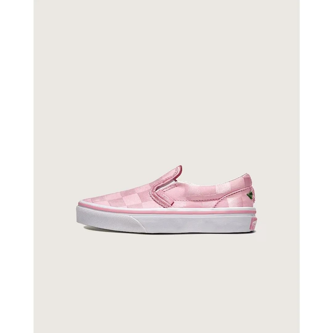 Vans Big Kid Slip-on Checkerboard Satin Skate Shoe