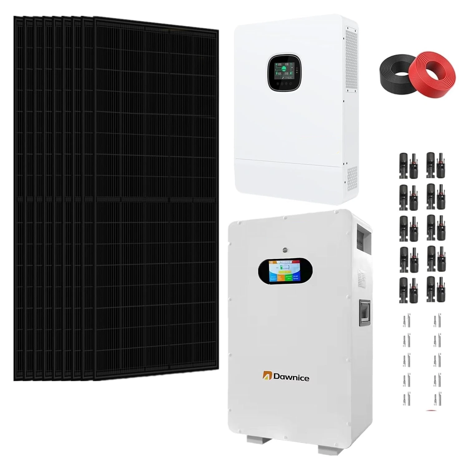 Dawnice10KW Off Grid Solar System Complete Kit 48V 16KWH Kit Home Solar Power System Complete Kit