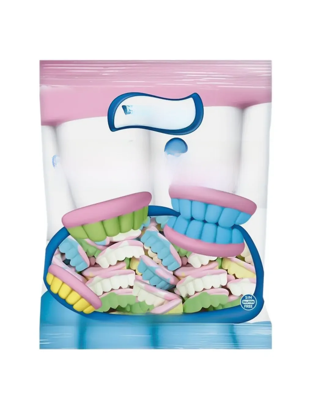 Vidal dentaduras cores 14 sacos 70g-muito realista e de cores diferentes, azul, amarelo, verde, rosa