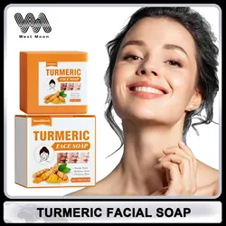 Turmeric Soap Bar Deep Cleaning Moisturizing Skin Lightening Non-sticky Hand Made Tender Skin Care Beauty Brightening Face Soap