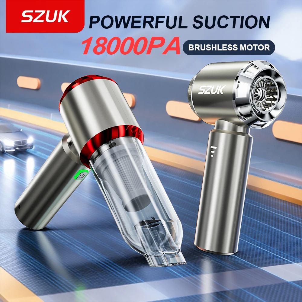 SZUK New Car Vacuum Cleaner 18000PA Mini Cordless Powerful for Home Handheld Air Blower Car Cleaner Portable Car Vacuum Cleaner