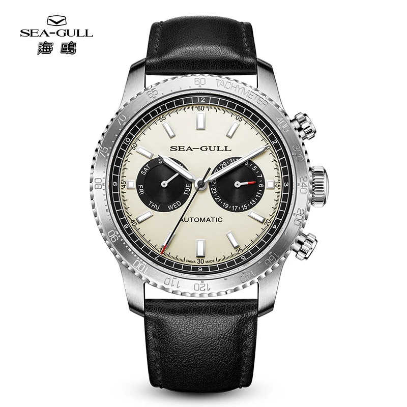 

Seagull 43mm Men Automatic Mechanical Watch Panda Eye GMT Dual Calendar Wristwatch Tachymeter Pilot Watches Clock 6177 2025 New