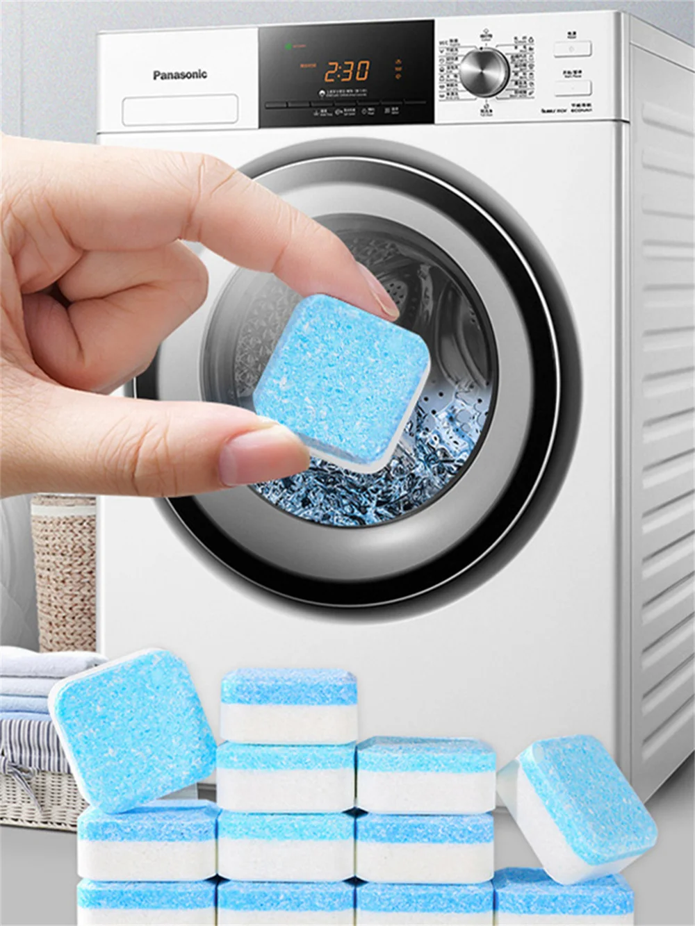 4/5/8PCS Tablets Cleaner Tablets Washing Machine Effervescent Remover Tablet for  Automatic Tolilet Cleaning