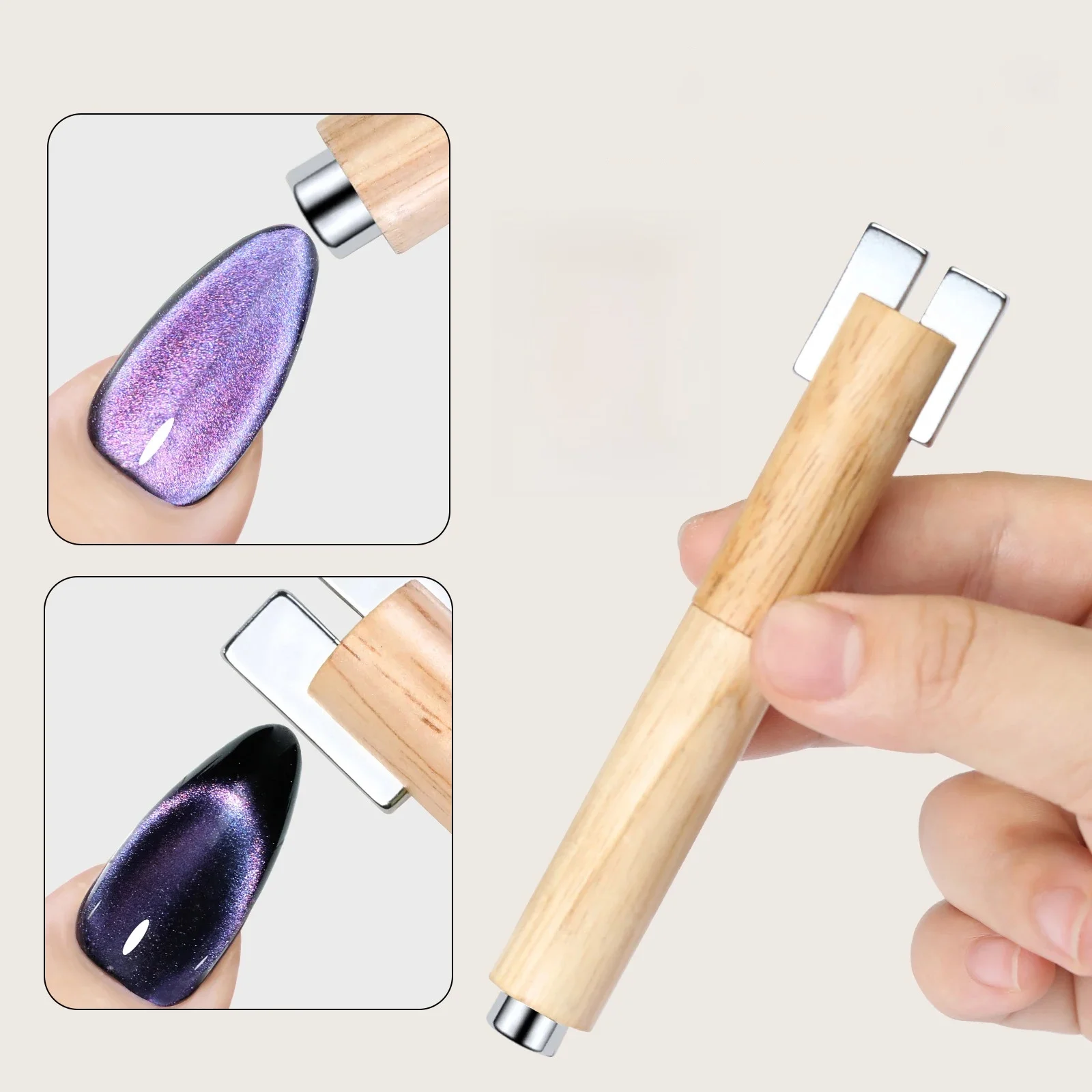 Bâton magnétique multifonctionnel amovible pour oeil de chat, 1 pièce, vernis Gel, effet scintillant, outils de conception, cylindre, aimant à Double extrémité