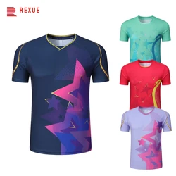 Badminton Shirt Men Women Table Tennis Clothing Child Boys Short Sleeve Golf Ping Pong Polyester Jersey 2023 New Style Print Tee