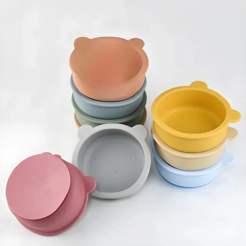 Baby Silicone Complementary Food Bowl Silicone Children Learning to Eat Rice Bowl Baby Snail Suction Cup Bowl