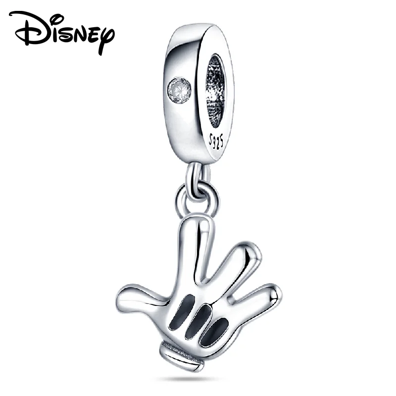 

925 silver Disney Mickey glove pendant beads suitable for girls DIY bracelet necklace is a great gift